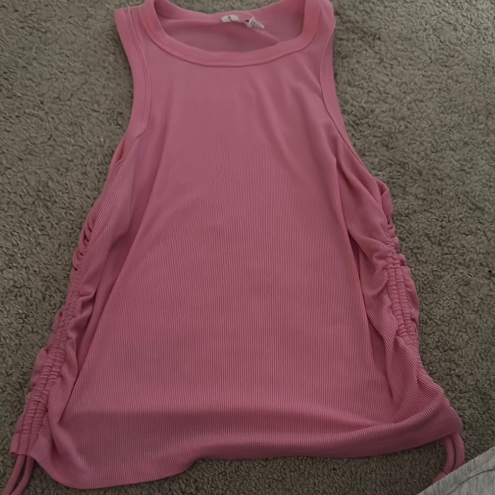 Target Pink Cut Out Ruched Tank Top